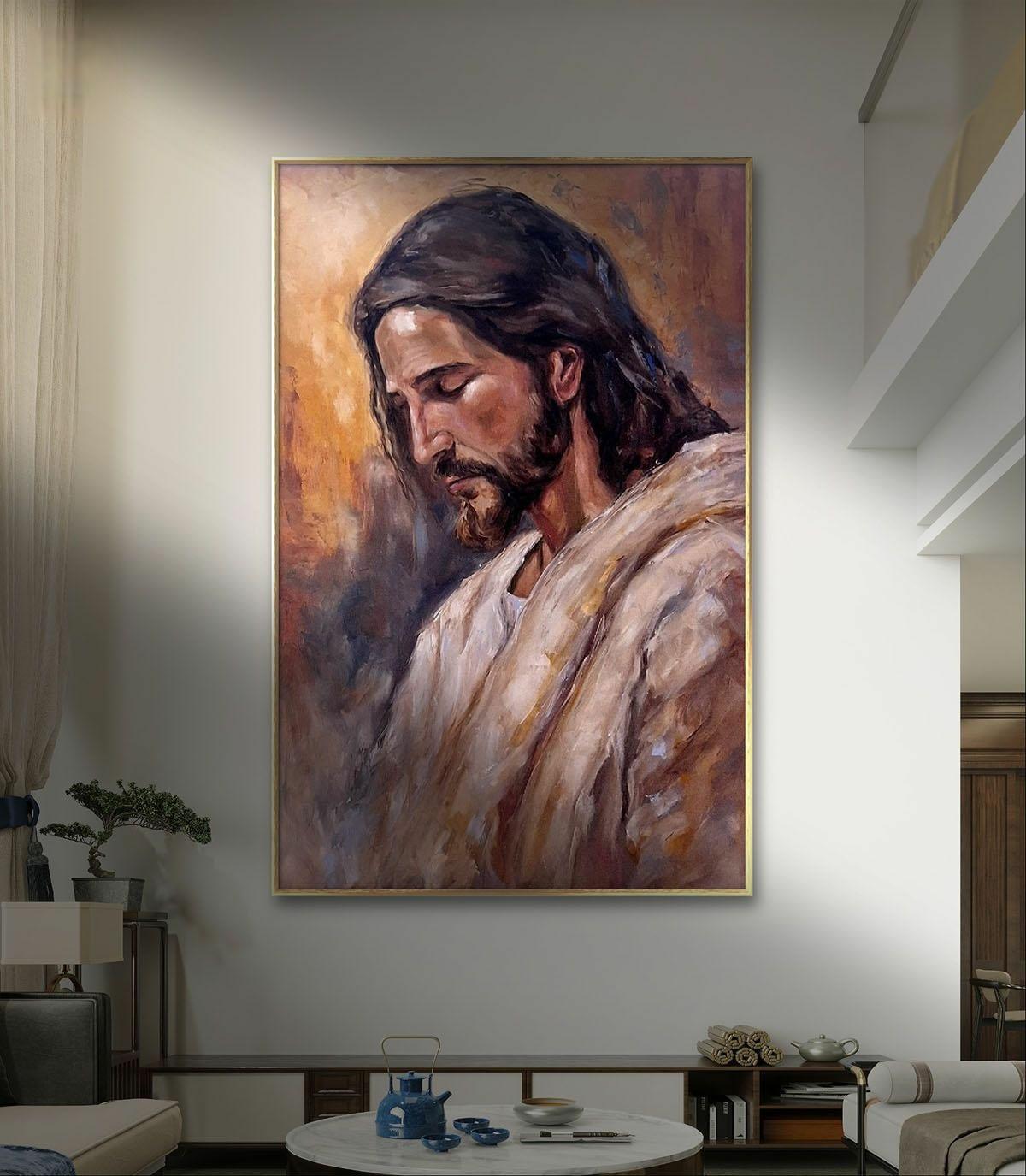 Obras de arte religiosas Jesus leão da tribo de Judá quadro grande