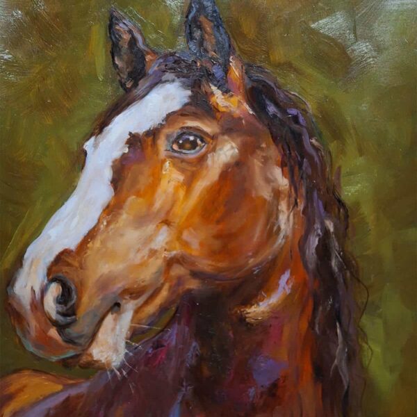 Pintura realista de cavalo quadro de animais