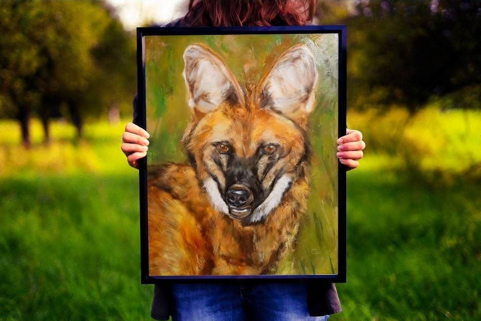 Quadro de lobos para decoração