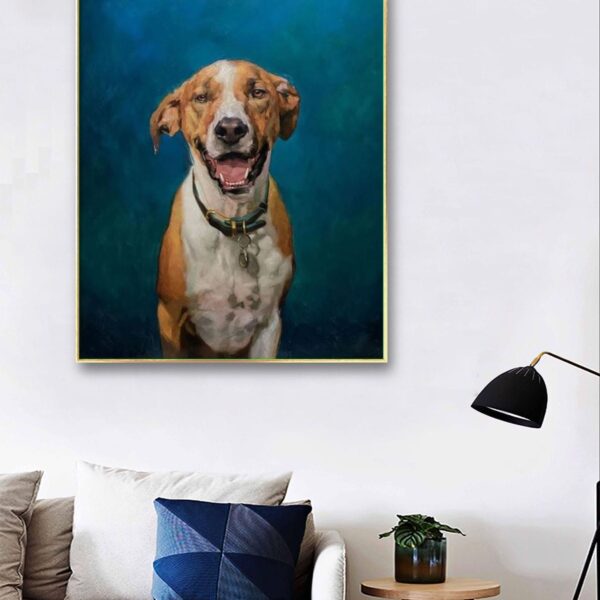 seu cachorro no retrato pintura realista