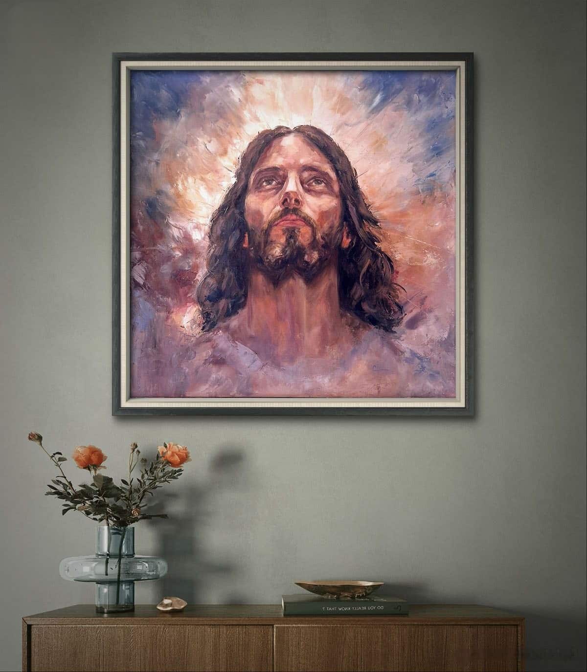 Pintura sacra do Cristo para decorar