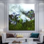 Pintura abstrata grande em tela, arte sob encomenda para quem sonha grande
