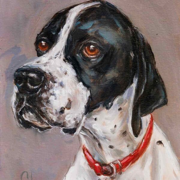 Pintura de cachorro pointer realista