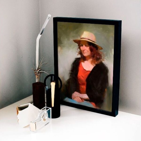 Pintura personalizada de mulher em decoração de mesa