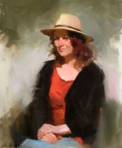 Pintura em rela de mulher em quadro personalizado