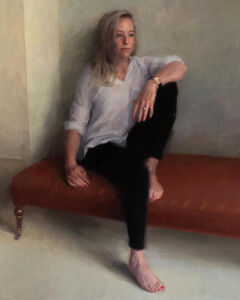 Retrato personalizado feito à mão de mulher, arte realista.