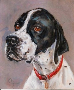 Pintura de cachorro pointer realista