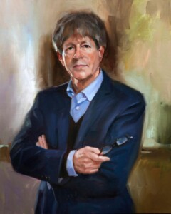 Pintura personalizada de homem em terno em tela